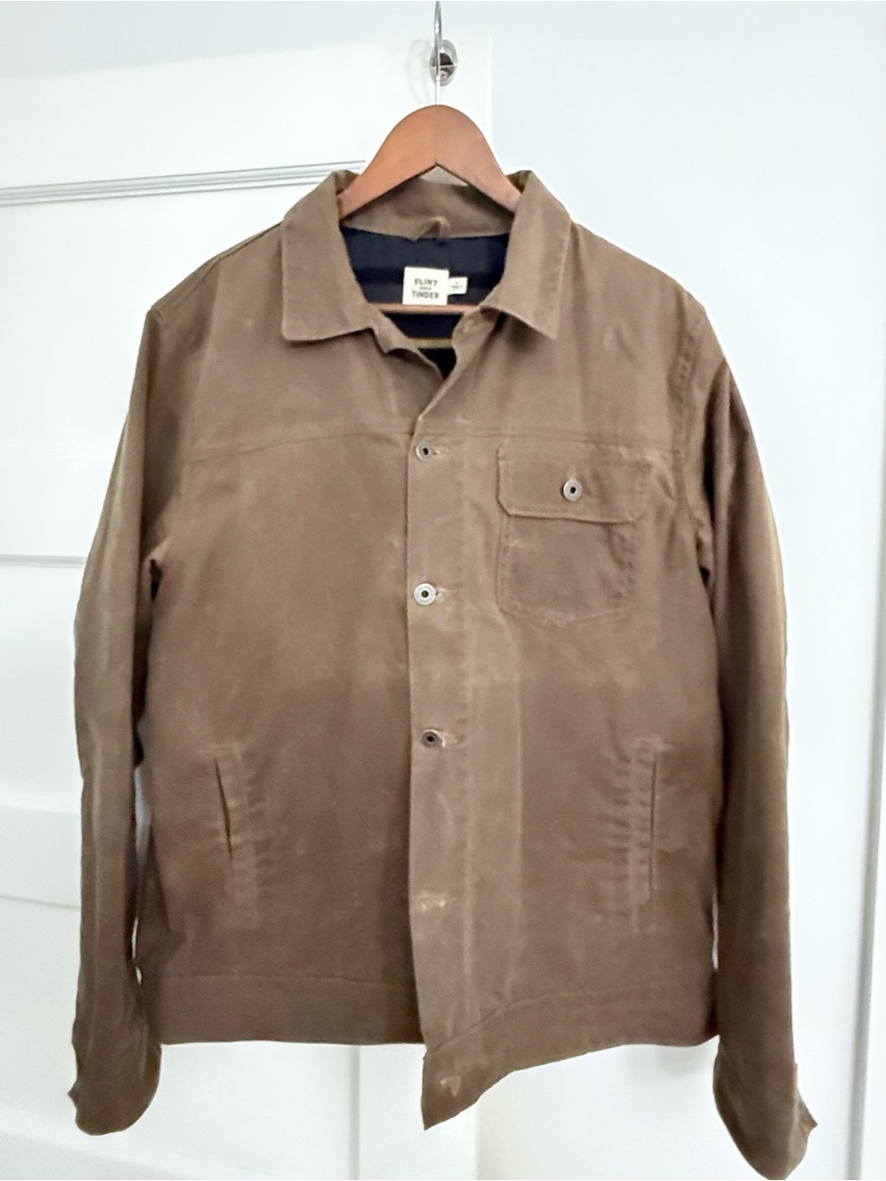 Flint and Tinder Brown Waxed Canvas Trucker Jacket (from Last of Us show)